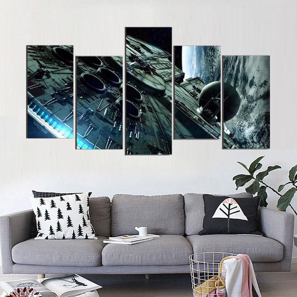 Star Wars Millennium Falcon Canvas Framed Wall Art | Octo Treasures