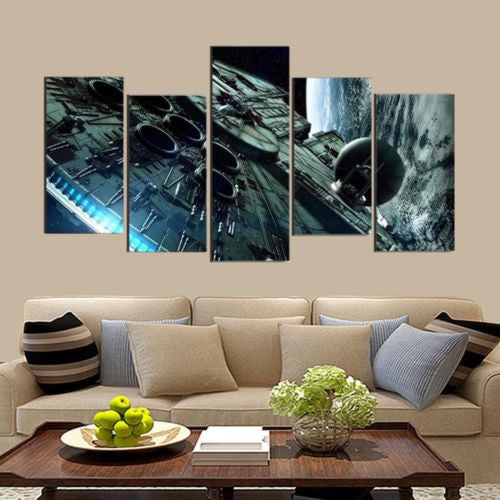 Millennium Falcon 5 Piece Canvas Framed Wall Art | Octo Treasures