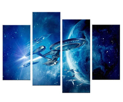 Star Trek 4 Panel Framed Wall Canvas Art | Octo Treasures