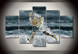 5 Piece Multi Panel Modern Home Decor Framed Stephen Curry NBA Basketball Player Wall Canvas Art | Octo Treasures