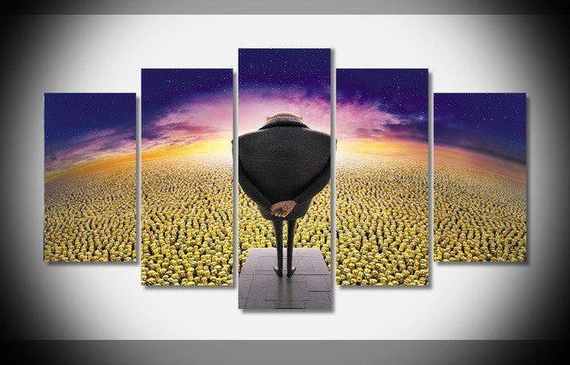 5 Panel Framed Despicable Me Wall Art Canvas | Octo Treasures