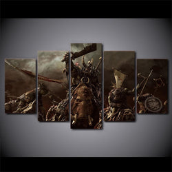5 Piece Multi Panel Modern Home Decor Framed Warhammer Wall Canvas Art | Octo Treasures