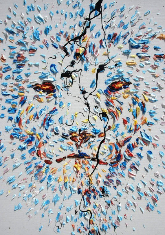 King of the Jungle Unframed Original Oil Painting By Koby Feldmos | Octo Treasures