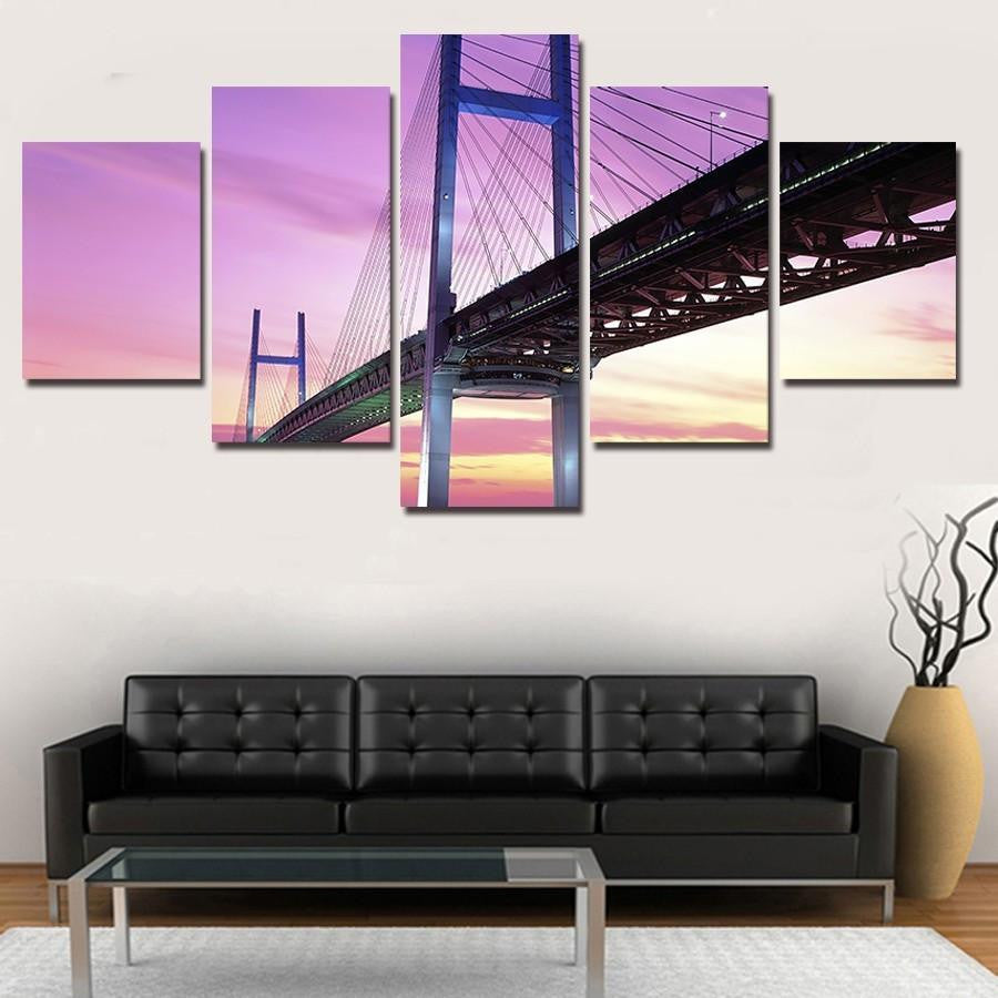 5 Panel Framed Magnificent Bridge Wall Canvas | Octo Treasures