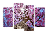 4 Pieces Multi Panel Modern Home Decor Framed Spring Cherry Blossoms Wall Canvas Art | Octo Treasures
