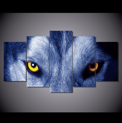 5 Panel Gray Timber Wolf Framed Wall Canvas Art | Octo Treasures