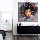 2 Panel Abstract Graffiti Woman Portrait Unframed Modern Wall Canvas | Octo Treasures