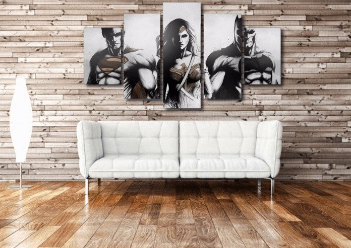 5 Panel Batman Vs Superman Dawn Of Justice Framed Wall Canvas | Octo Treasures