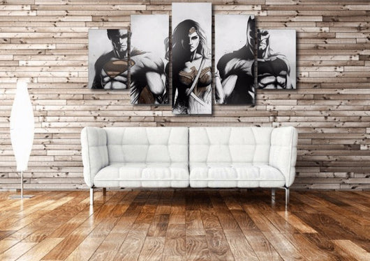 5 Panel Batman Vs Superman Dawn Of Justice Framed Wall Canvas | Octo Treasures