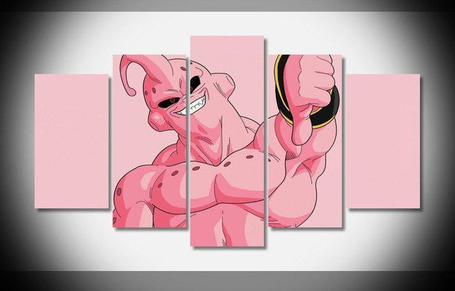 5 Panel Framed Kid Buu Dragon Ball Z Wall Art Canvas | Octo Treasures