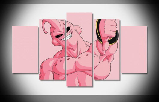 5 Panel Framed Kid Buu Dragon Ball Z Wall Art Canvas | Octo Treasures