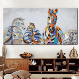 1 Panel Africa Savanna Wildlife Colorful Zebra Unframed Modern Wall Canvas | Octo Treasures